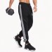 Men's Fitness Running Stitching Color Casual Sports Pants Elastic Waist Drawstring Slim Foot Pants