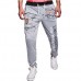 Men Fall Cotton Polyester Letter Printed Basketball Sports Jogger Pants Drawstring Elastic Waist Trousers