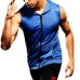 Mens Fashion Zip Up Fitness Running Hooded Vest Casual Quick Drying GYM Sports Hoodies Tank Tops