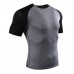 Mens Short Sleeve Tight Fitness T-shirt Elastic Quick Dry Sport Running T-Shirts Tops