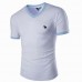 Mens Sports Style Slim Fit V Neck Tshirts Reindeer Embroidery Short Sleeved T Shirts Base Shirts