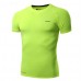 Men Round Collar Fitness Running Tights Short Sleeves T-shirt High Elastic Quick Dry Breathable Top Tees