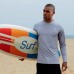 Mens Summer Beach Long Sleeve Breathable Surfing Swimwear Tops