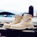 T02 Outdoor 14CM Men Martin Leather Mid-calf Boots Military Desert Casual Working Army Hiking Shoes