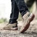 Mens Outdoor Breathable Athletic Shoes Cowhide TPR Elastic Slip-on Sport Sneakers