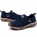 Mens Outdoor Breathable Athletic Shoes Cowhide TPR Elastic Slip-on Sport Sneakers