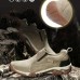 Mens Outdoor Breathable Athletic Shoes Cowhide TPR Elastic Slip-on Sport Sneakers