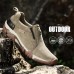 Mens Outdoor Breathable Athletic Shoes Cowhide TPR Elastic Slip-on Sport Sneakers