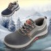 TENGOO Outdoor Mens Safety Shoes Summer Breathable Steel Toe Work Boots Hiking Climbing Working Shoes