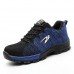 TENGOO 536 Men's Ultralight Safety Shoes Work Shoes Mesh Anti-slip Anti-Collision Steel Toe Sports Running Shoes