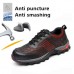 TENGOO Men's Safety Shoes Waterproof Breathable Cushioning Steel Toe Work Shoes Running Shoes