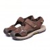 TK-50 Summer Men Genuine Leather Cowhide Beach Shoes Casual Suede Leather Sandals Slippers