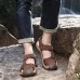 TK-50 Summer Men Genuine Leather Cowhide Beach Shoes Casual Suede Leather Sandals Slippers