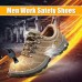 TENGOO Men's Steel Toe Safety Shoes Anti-Smashing Non-Slip Waterproof Work Shoes Hiking Running Sneakers