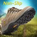 TENGOO Men's Steel Toe Safety Shoes Anti-Smashing Non-Slip Waterproof Work Shoes Hiking Running Sneakers