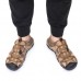 Gracosy Men's Sandals Leather Breathable Non-Slip Quick Drying Fish Sandals Clip Toe Sandals