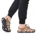 Gracosy Men's Sandals Leather Breathable Non-Slip Quick Drying Fish Sandals Clip Toe Sandals