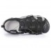 Gracosy Men's Sandals Leather Breathable Non-Slip Quick Drying Fish Sandals Clip Toe Sandals