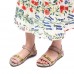 Women's Flat Leather Sandals Summer Low Heel Buckle Handmade Outdoor Lightweight Beach Sandals
