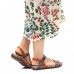 Women's Flat Leather Sandals Summer Low Heel Buckle Handmade Outdoor Lightweight Beach Sandals