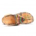 Women's Flat PU Sandals Summer Low Heel Buckle Handmade Outdoor Lightweight Beach Sandals