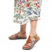 Women's Leather Flat Sandals Summer Low Heel Buckle Handmade Outdoor Lightweight Beach Sandals