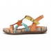 Women's Leather Flat Sandals Summer Low Heel Buckle Handmade Outdoor Lightweight Beach Sandals