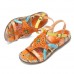 Women's Leather Flat Sandals Summer Low Heel Buckle Handmade Outdoor Lightweight Beach Sandals