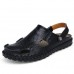 Leather Hollow Men Sandals Slippers Summer Casual Beach Light Weight Soft Breathable Durable