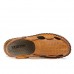 Leather Hollow Men Sandals Slippers Summer Casual Beach Light Weight Soft Breathable Durable