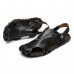 Men's Sandals Genuine Leather Soft Sole Casual Toe Breathable Cooler Shoes Summer Beach Cowhide