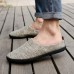 Linen Men Outdooors Casual Shoes Spring Autumn Half Slippers Driving Soft Light Breathable Cool