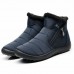 Women Waterproof Winter Warm Flats Fur Lined Wedge Ankle Boots Soft Snow Shoes Snow Boots