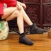 Women Waterproof Winter Warm Flats Fur Lined Wedge Ankle Boots Soft Snow Shoes Snow Boots