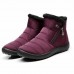 Women Waterproof Winter Warm Flats Fur Lined Wedge Ankle Boots Soft Snow Shoes Snow Boots