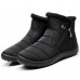 Women Waterproof Winter Warm Flats Fur Lined Wedge Ankle Boots Soft Snow Shoes Snow Boots