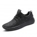 Men Microfiber Leather Stitching Soft Lace Up Running Sneakers Waterproof Non-Slip Fashion Shoes