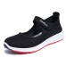 Women Soft Elastic Flats Breathable Mesh Middle-aged Mother Sandals Hiking Casual Cloth Shoes