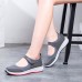 Women Soft Elastic Flats Breathable Mesh Middle-aged Mother Sandals Hiking Casual Cloth Shoes
