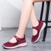 Women Soft Elastic Flats Breathable Mesh Middle-aged Mother Sandals Hiking Casual Cloth Shoes