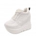 Women's Platform Sneakers Wedge Heels Sneakers Lace-Up Wedge Fitness Running Sneakers