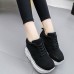Women's Platform Sneakers Wedge Heels Sneakers Lace-Up Wedge Fitness Running Sneakers