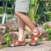 Men's Genuine Leather Roman Sandals Soft Sole Cut-out Moccasins Outdoor Beach Sneakers Casual