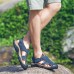 Men's Genuine Leather Roman Sandals Soft Sole Cut-out Moccasins Outdoor Beach Sneakers Casual