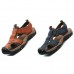 Men's Genuine Leather Roman Sandals Soft Sole Cut-out Moccasins Outdoor Beach Sneakers Casual