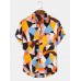 Mens Holiday Color Block Pocket Casual Shirts