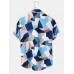 Mens Holiday Color Block Pocket Casual Shirts