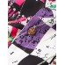 Mens Color Block Contrast Graffiti Lapel Short Sleeve Shirt