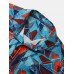 Mens Color Block Contrast Lapel Short Sleeve Shirt
