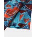 Mens Color Block Contrast Lapel Short Sleeve Shirt